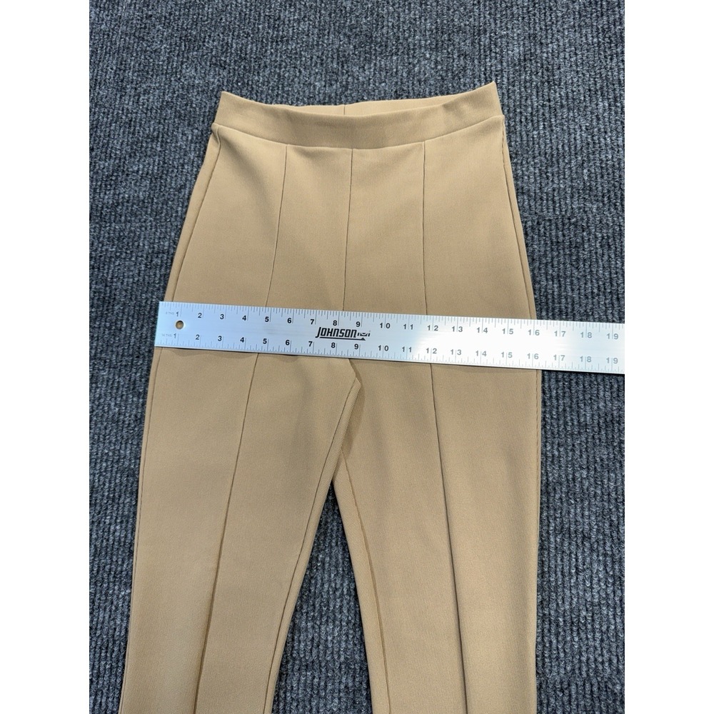 Zara Ottoman Leggings Womens Medium High Waist Stretch Slit Front Color Camel - Picture 10 of 16
